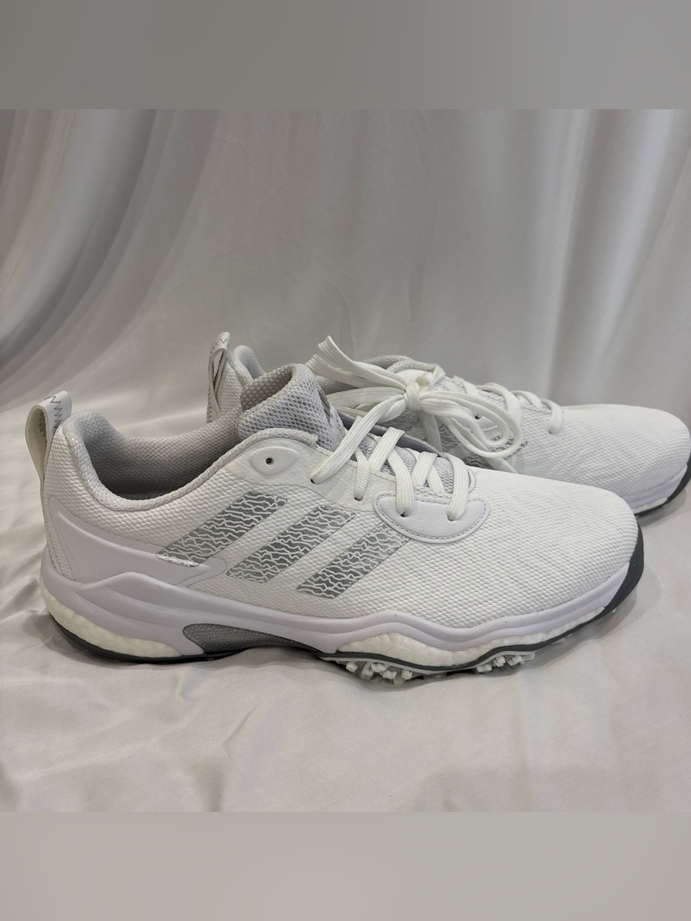 Adidas Codechaos 25 ID8732 FTW White Silver Grey Men Spikeless Golf Shoes Sz 10